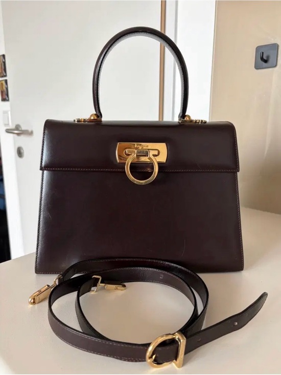 Salvatore Ferragamo Handbags - Medium Salvatore Ferragamo IconicTop-Handle Bag with Gold Hardware